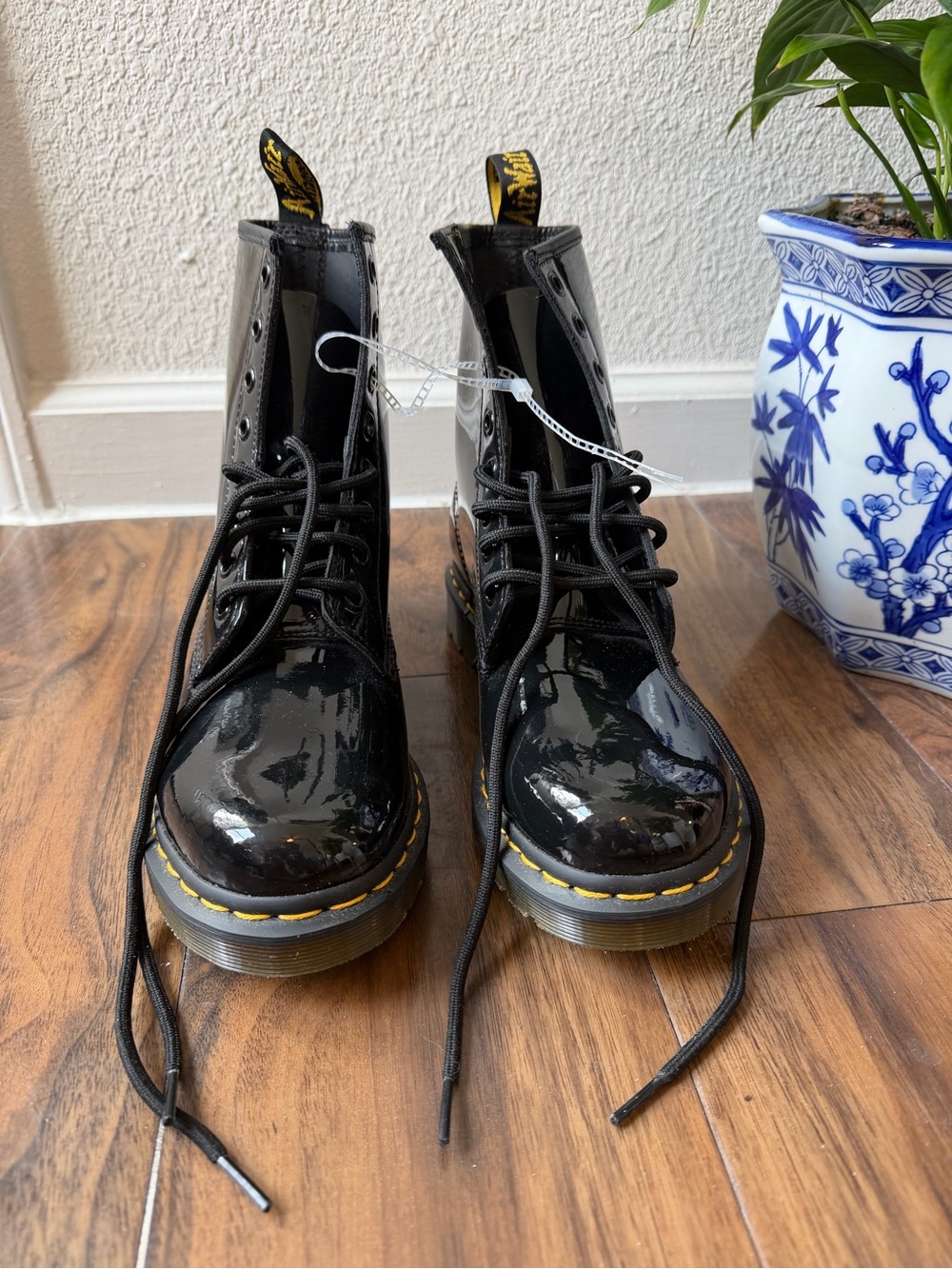 Dr. Martens 1460 Black Patent Lace-Up Boots - Picture 4 of 9